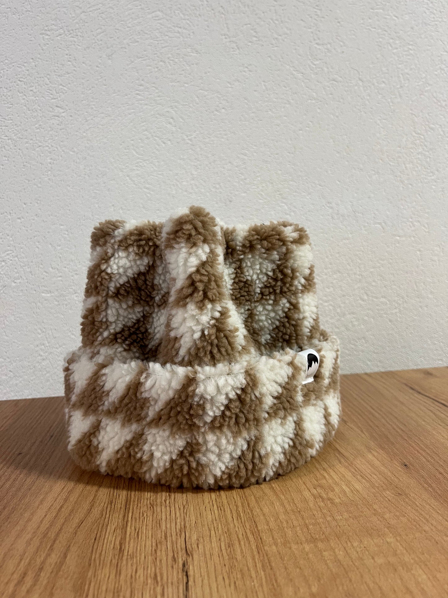 White/Brown Houndstooth Sherpa