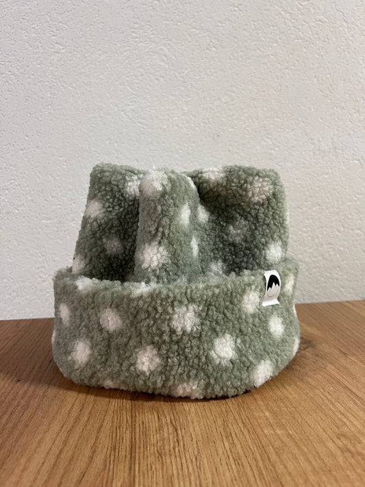 Green & White Polka dot Teddy